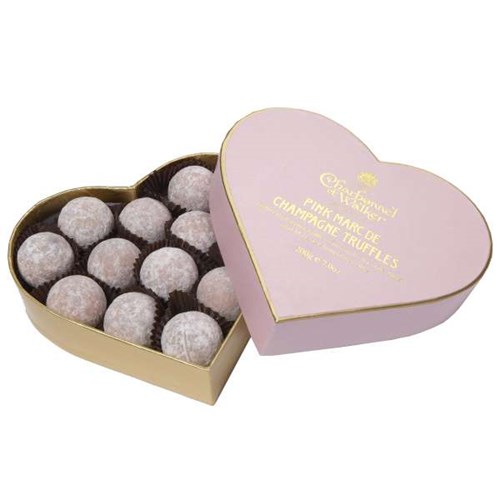 Charbonnel - Pink Marc de Champagne Truffle Heart (200g) - Premium Quality